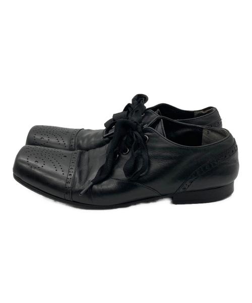 COMME des GARCONS tricot（コムデギャルソントリコ）COMME des GARCONS tricot (コムデギャルソントリコ) スクエアトゥレザーシューズ ブラック サイズ:24㎝の古着・服飾アイテム