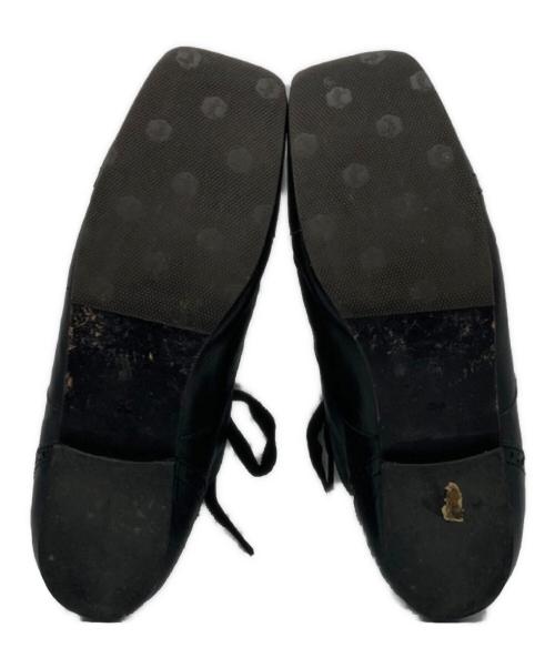 COMME des GARCONS tricot（コムデギャルソントリコ）COMME des GARCONS tricot (コムデギャルソントリコ) スクエアトゥレザーシューズ ブラック サイズ:24㎝の古着・服飾アイテム