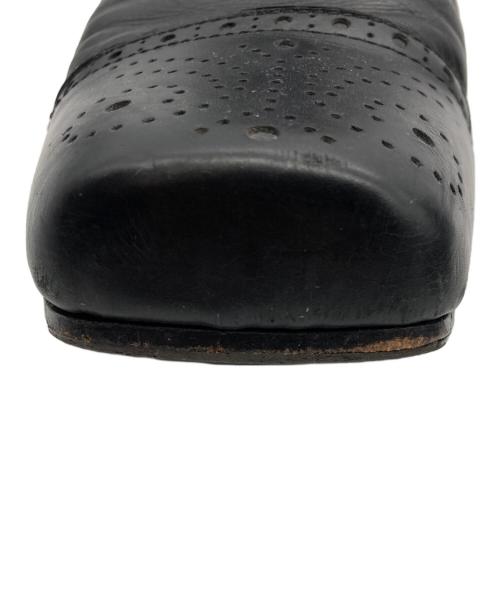 COMME des GARCONS tricot（コムデギャルソントリコ）COMME des GARCONS tricot (コムデギャルソントリコ) スクエアトゥレザーシューズ ブラック サイズ:24㎝の古着・服飾アイテム