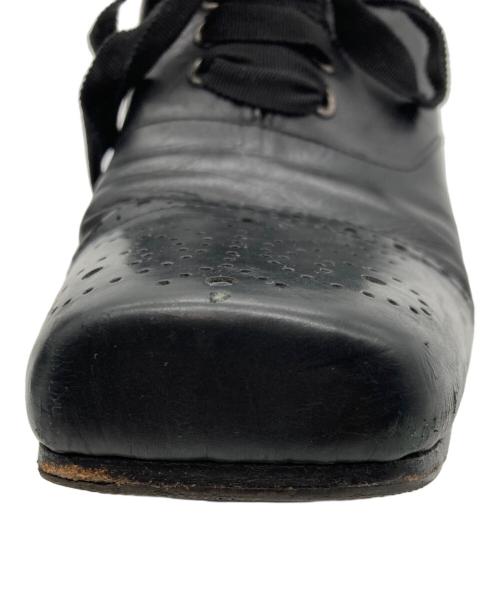 COMME des GARCONS tricot（コムデギャルソントリコ）COMME des GARCONS tricot (コムデギャルソントリコ) スクエアトゥレザーシューズ ブラック サイズ:24㎝の古着・服飾アイテム