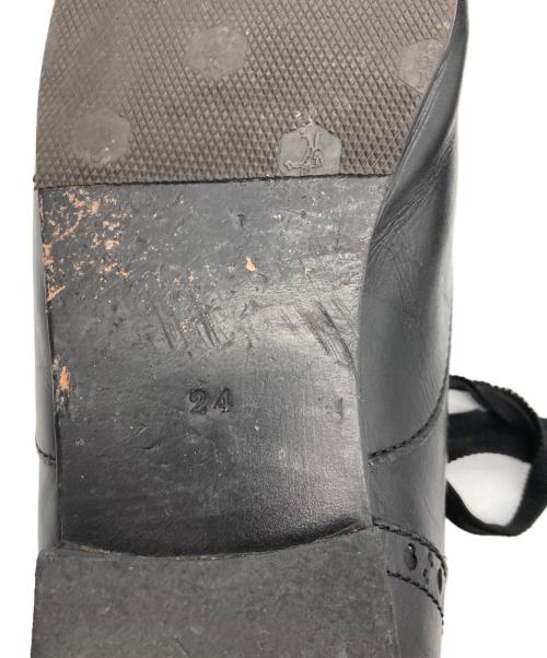 COMME des GARCONS tricot（コムデギャルソントリコ）COMME des GARCONS tricot (コムデギャルソントリコ) スクエアトゥレザーシューズ ブラック サイズ:24㎝の古着・服飾アイテム