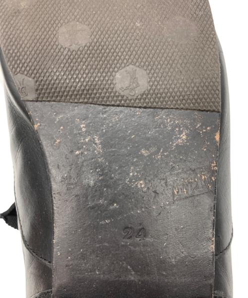 COMME des GARCONS tricot（コムデギャルソントリコ）COMME des GARCONS tricot (コムデギャルソントリコ) スクエアトゥレザーシューズ ブラック サイズ:24㎝の古着・服飾アイテム