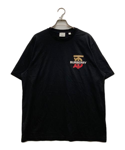 BURBERRY（バーバリー）BURBERRY (バーバリー) MONOGRAM MOTIF COTTON OVERSIZE T-SHIRT ブラック サイズ:Lの古着・服飾アイテム