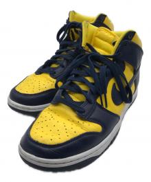 NIKE（ナイキ）の古着「Dunk High Retro SE "Michigan"」｜イエロー×ネイビー