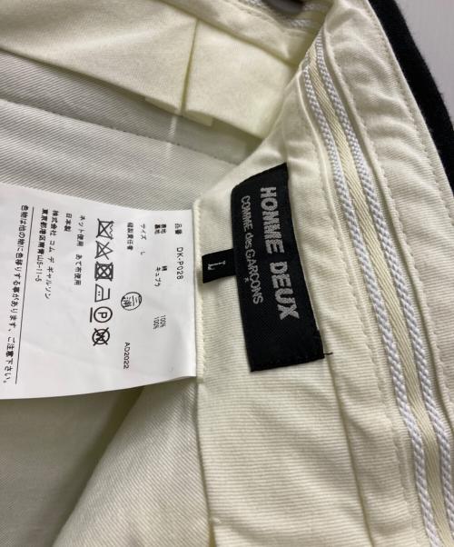 COMME des GARCONS HOMME DEUX（コムデギャルソン オム ドゥ）COMME des GARCONS HOMME DEUX (コムデギャルソン オム ドゥ) ピンストライプタックショーツ ブラック サイズ:Lの古着・服飾アイテム