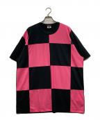 COMME des GARCONS HOMME PLUSコムデギャルソンオムプリュス）の古着「パッチワークTシャツ」｜ブラック×ピンク