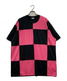 COMME des GARCONS HOMME PLUS（コムデギャルソンオムプリュス）の古着「パッチワークTシャツ」｜ブラック×ピンク