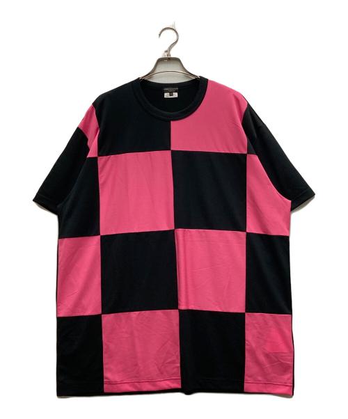 COMME des GARCONS HOMME PLUS（コムデギャルソンオムプリュス）COMME des GARCONS HOMME PLUS (コムデギャルソンオムプリュス) パッチワークTシャツ ブラック×ピンク サイズ:Mの古着・服飾アイテム