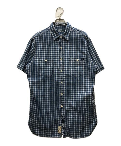 POLO RALPH LAUREN（ポロ・ラルフローレン）POLO RALPH LAUREN (ポロ・ラルフローレン) 90s半袖チェックシャツ ブルー サイズ:Mの古着・服飾アイテム