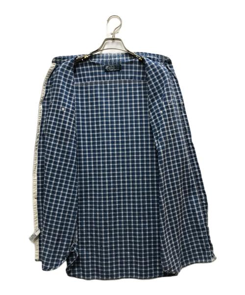 POLO RALPH LAUREN（ポロ・ラルフローレン）POLO RALPH LAUREN (ポロ・ラルフローレン) 90s半袖チェックシャツ ブルー サイズ:Mの古着・服飾アイテム