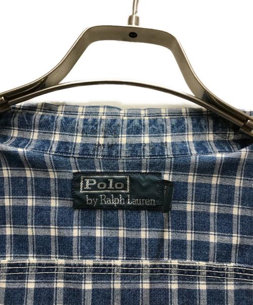POLO RALPH LAUREN（ポロ・ラルフローレン）POLO RALPH LAUREN (ポロ・ラルフローレン) 90s半袖チェックシャツ ブルー サイズ:Mの古着・服飾アイテム