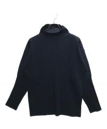 HOMME PLISSE ISSEY MIYAKE（オム プリッセ イッセイ ミヤケ）の古着「プリーツハイネックカットソー」｜ネイビー