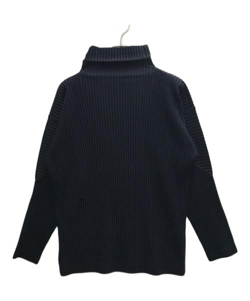 HOMME PLISSE ISSEY MIYAKE（オム プリッセ イッセイ ミヤケ）HOMME PLISSE ISSEY MIYAKE (オム プリッセ イッセイ ミヤケ) プリーツハイネックカットソー ネイビー サイズ:2の古着・服飾アイテム