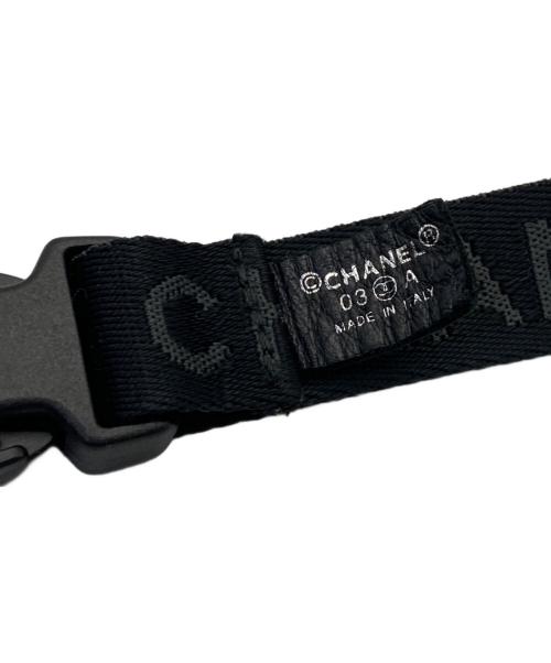 CHANEL（シャネル）CHANEL (シャネル) コンパス付ネックストラップ ブラックの古着・服飾アイテム