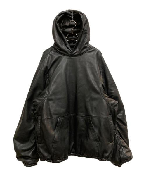 BALENCIAGA（バレンシアガ）BALENCIAGA (バレンシアガ) フーデッドレザージャケット/パーカー ブラック サイズ:2の古着・服飾アイテム