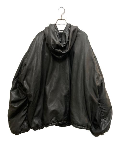 BALENCIAGA（バレンシアガ）BALENCIAGA (バレンシアガ) フーデッドレザージャケット/パーカー ブラック サイズ:2の古着・服飾アイテム