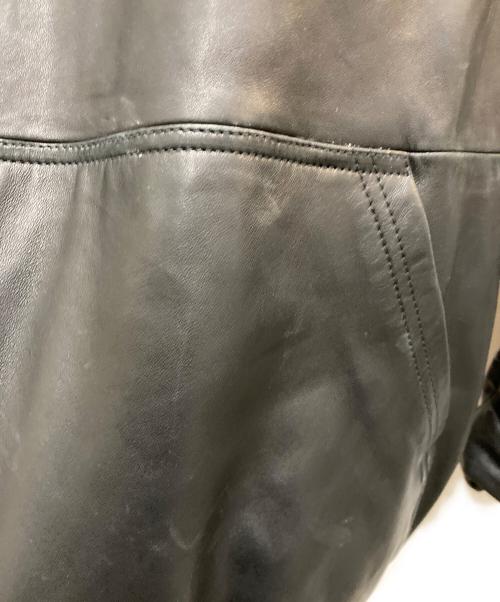 BALENCIAGA（バレンシアガ）BALENCIAGA (バレンシアガ) フーデッドレザージャケット/パーカー ブラック サイズ:2の古着・服飾アイテム