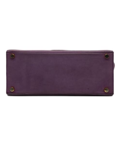 Salvatore Ferragamo（サルヴァトーレ フェラガモ）Salvatore Ferragamo (サルヴァトーレ フェラガモ) ヌバックヴァラリボンハンドバッグ パープルの古着・服飾アイテム