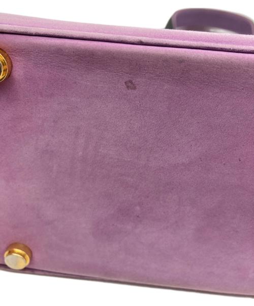 Salvatore Ferragamo（サルヴァトーレ フェラガモ）Salvatore Ferragamo (サルヴァトーレ フェラガモ) ヌバックヴァラリボンハンドバッグ パープルの古着・服飾アイテム