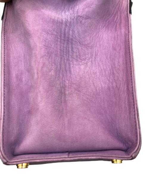 Salvatore Ferragamo（サルヴァトーレ フェラガモ）Salvatore Ferragamo (サルヴァトーレ フェラガモ) ヌバックヴァラリボンハンドバッグ パープルの古着・服飾アイテム