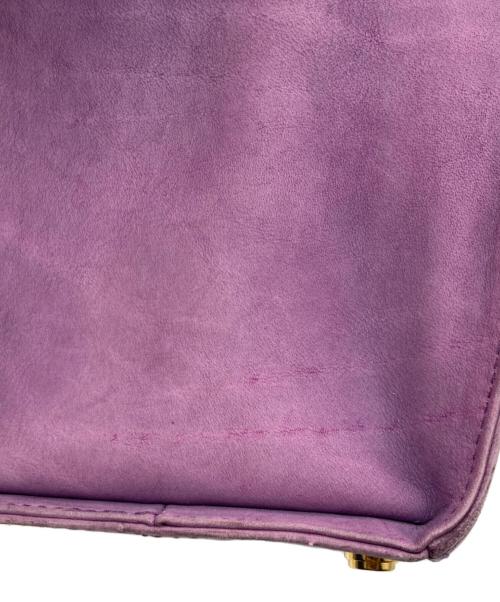 Salvatore Ferragamo（サルヴァトーレ フェラガモ）Salvatore Ferragamo (サルヴァトーレ フェラガモ) ヌバックヴァラリボンハンドバッグ パープルの古着・服飾アイテム