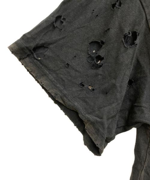 DROPDEAD（ドロップデッド）DROPDEAD (ドロップデッド) クラッシュ加工プリントTシャツ ブラック サイズ:XLの古着・服飾アイテム