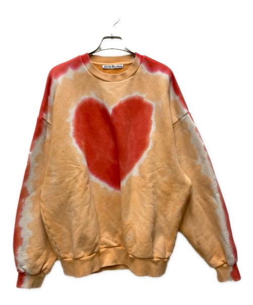 Acne studios（アクネ ストゥディオズ）Acne studios (アクネ ストゥディオズ) Heart Sweatshirt オレンジ×レッド サイズ:XSの古着・服飾アイテム