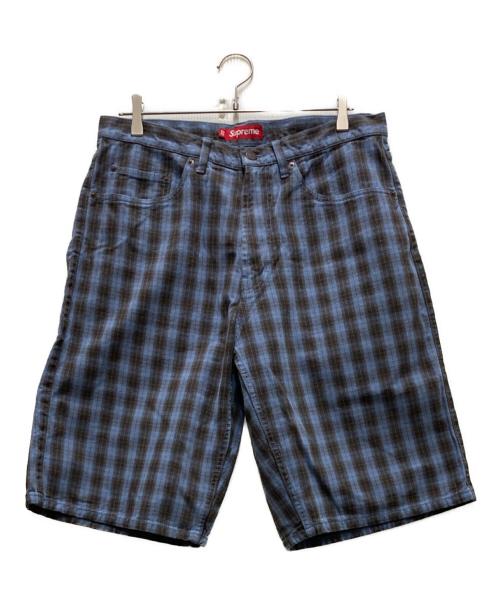 SUPREME（シュプリーム）Supreme (シュプリーム) Plaid Baggy Short ネイビー×ブラウン サイズ:Ｗ32の古着・服飾アイテム