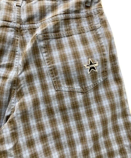 SUPREME（シュプリーム）Supreme (シュプリーム) Plaid Baggy Short ネイビー×ブラウン サイズ:Ｗ32の古着・服飾アイテム
