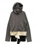 STRONGTHEストロングテ）の古着「デザインニットフーディー」｜グレー