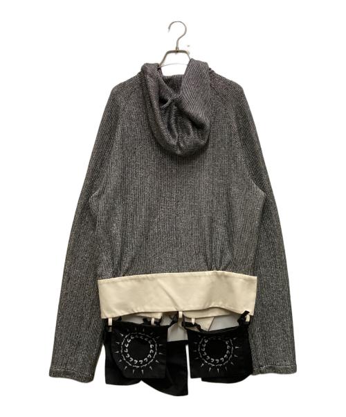 STRONGTHE（ストロングテ）STRONGTHE (ストロングテ) デザインニットフーディー グレー サイズ:Lの古着・服飾アイテム