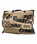COMME des GARCONSコムデギャルソン）の古着「ホリデーシズンメッセージトートバッグ」｜ベージュ