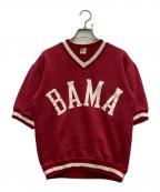 RUSSELLラッセル）の古着「70's~80's Vネック半袖スウェット」｜レッド