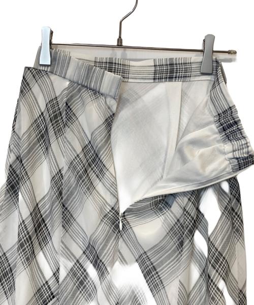 CELFORD（セルフォード）CELFORD (セルフォード) シアーチェックナロースカート CWFS254003 ホワイト サイズ:36の古着・服飾アイテム