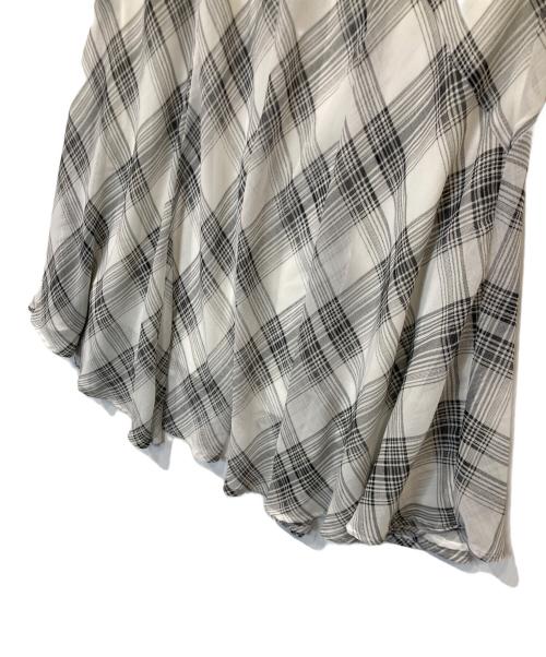 CELFORD（セルフォード）CELFORD (セルフォード) シアーチェックナロースカート CWFS254003 ホワイト サイズ:36の古着・服飾アイテム