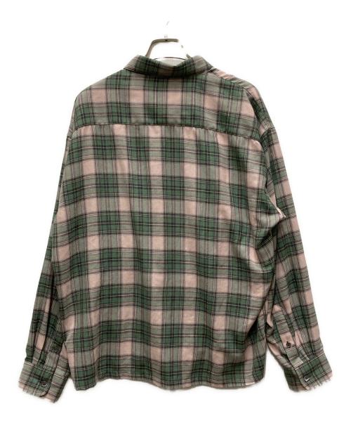 stussy（ステューシー）stussy (ステューシー) Mark Plaid Shirt グリーン×ピンク サイズ:Sの古着・服飾アイテム