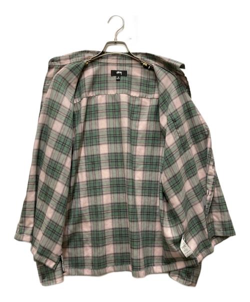 stussy（ステューシー）stussy (ステューシー) Mark Plaid Shirt グリーン×ピンク サイズ:Sの古着・服飾アイテム