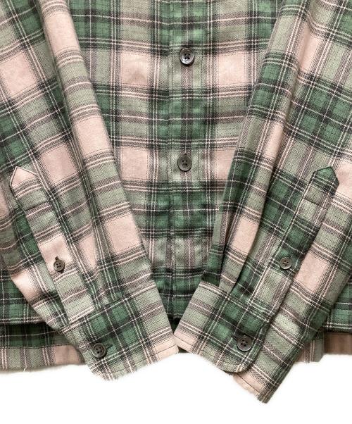 stussy（ステューシー）stussy (ステューシー) Mark Plaid Shirt グリーン×ピンク サイズ:Sの古着・服飾アイテム