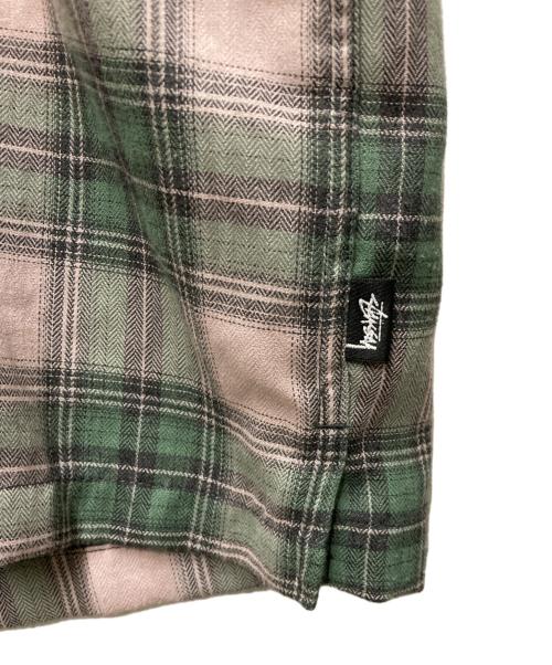 stussy（ステューシー）stussy (ステューシー) Mark Plaid Shirt グリーン×ピンク サイズ:Sの古着・服飾アイテム