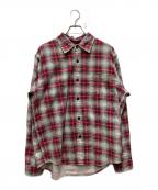 stussyステューシー）の古着「DAX PRINTED SHIRT」｜レッド