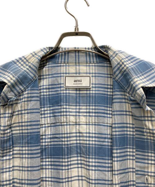 AMI Alexandre Mattiussi（アミアレクサンドルマテュッシ）AMI Alexandre Mattiussi (アミアレクサンドルマテュッシ) チェックシャツ ブルー サイズ:XSの古着・服飾アイテム