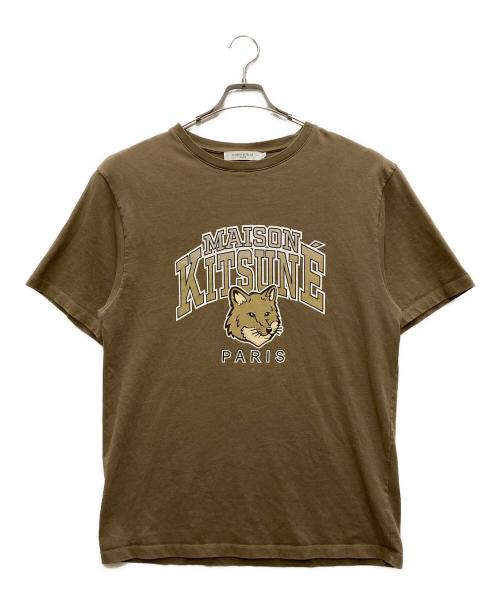 maison kitsune（メゾンキツネ）maison kitsune (メゾンキツネ) カレッジロゴＴee ブラウン サイズ:Mの古着・服飾アイテム