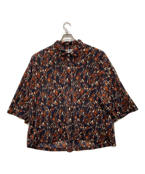 TBPR（タイトブース プロダクション）TBPR (タイトブース プロダクション) 総柄シャツ ブラウン サイズ:XLの古着・服飾アイテム