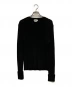 BOTTEGA VENETAボッテガベネタ）の古着「リブ編みクルーネックニット」｜ブラック