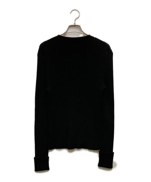 BOTTEGA VENETA（ボッテガベネタ）BOTTEGA VENETA (ボッテガベネタ) リブ編みクルーネックニット ブラック サイズ:Sの古着・服飾アイテム
