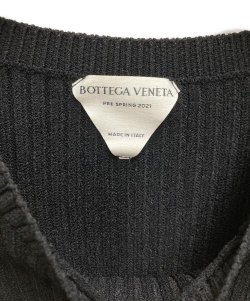 BOTTEGA VENETA（ボッテガベネタ）BOTTEGA VENETA (ボッテガベネタ) リブ編みクルーネックニット ブラック サイズ:Sの古着・服飾アイテム