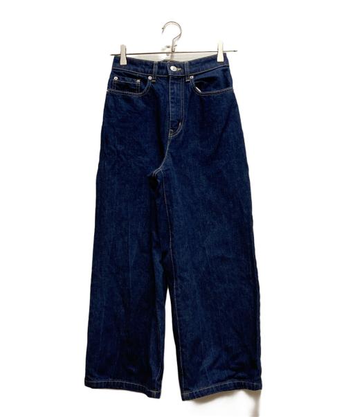 KENZO（ケンゾー）KENZO (ケンゾー) ロゴ レザーパッチ 濃紺デニム インディゴ サイズ:63.5cm (W25)の古着・服飾アイテム