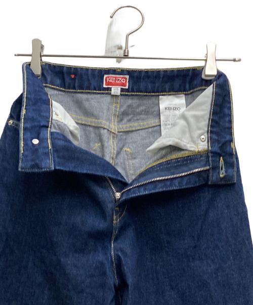 KENZO（ケンゾー）KENZO (ケンゾー) ロゴ レザーパッチ 濃紺デニム インディゴ サイズ:63.5cm (W25)の古着・服飾アイテム