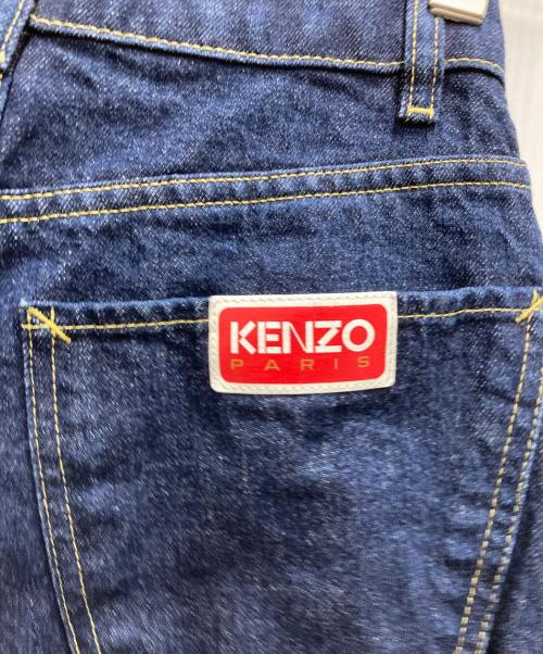 KENZO（ケンゾー）KENZO (ケンゾー) ロゴ レザーパッチ 濃紺デニム インディゴ サイズ:63.5cm (W25)の古着・服飾アイテム