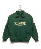 X-LARGEエクストララージ）の古着「RECORDS HALF ZIP PULLOVER SWEAT」｜グリーン